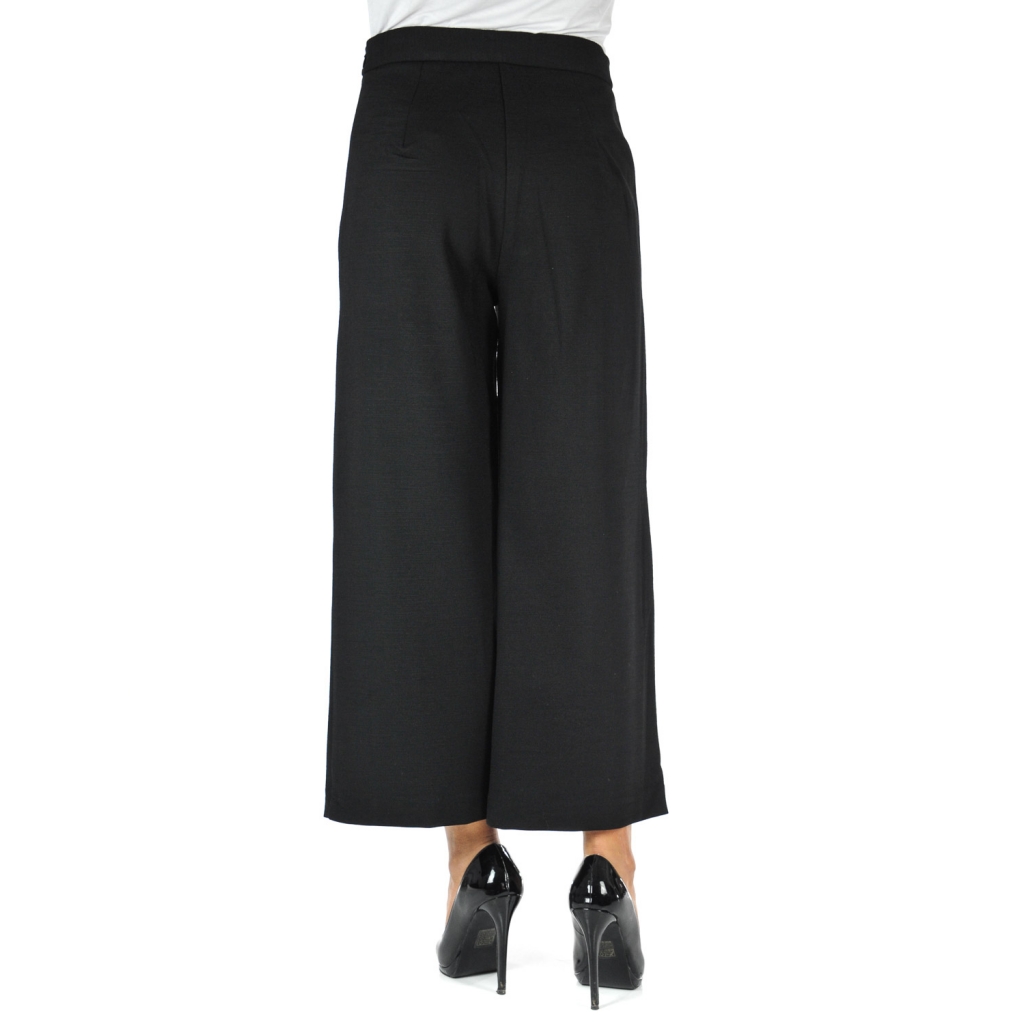 ANONYME Pantalone palazzo 7/8 BLACK Pantaloni