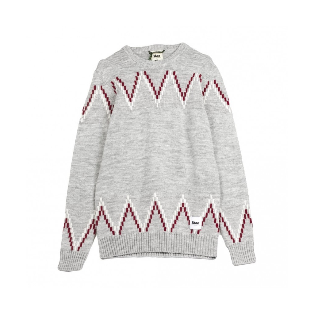 MAGLIONE FANTA CHEVRON HEATHER GREY