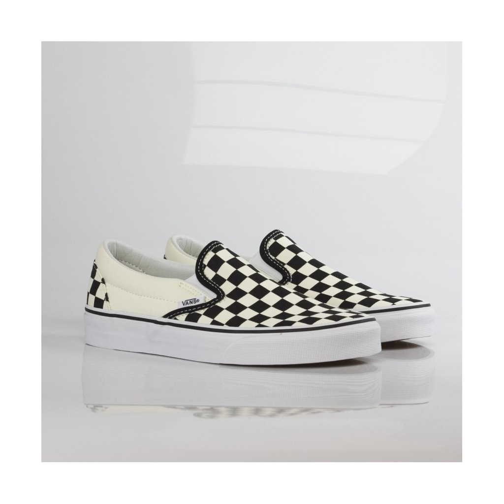 SCARPA BASSA CLASSIC SLIP-ON BLACK/WHITE/WHITE