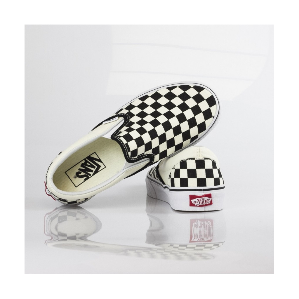 SCARPA BASSA CLASSIC SLIP-ON BLACK/WHITE/WHITE