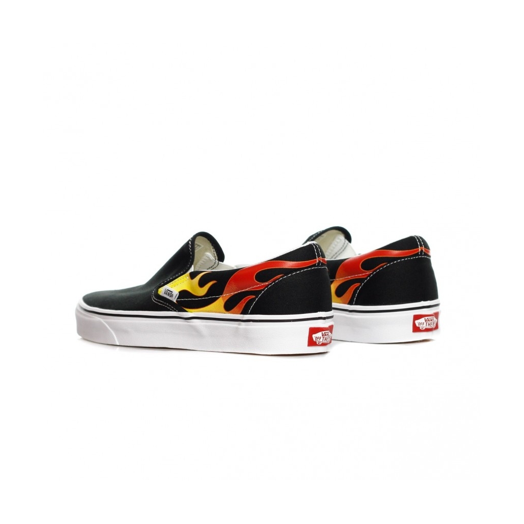 SCARPA BASSA CLASSIC SLIP-ON FLAME BLACK/BLACK/WHITE