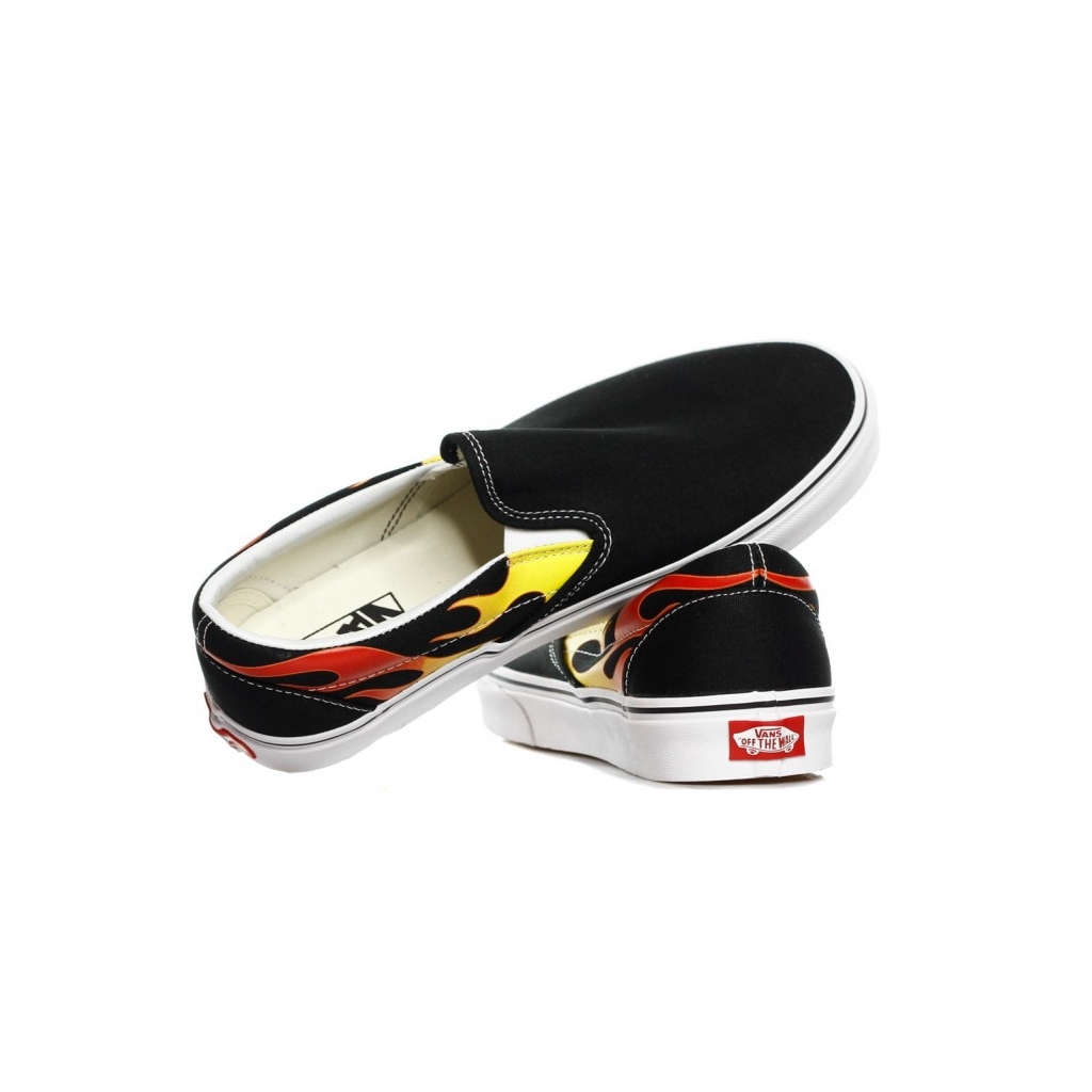 SCARPA BASSA CLASSIC SLIP-ON FLAME BLACK/BLACK/WHITE