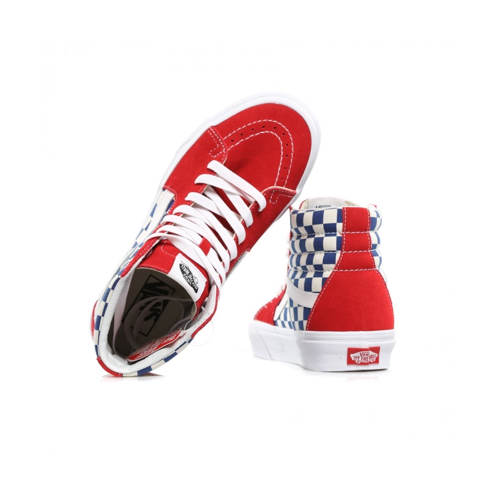 blue red checkered vans