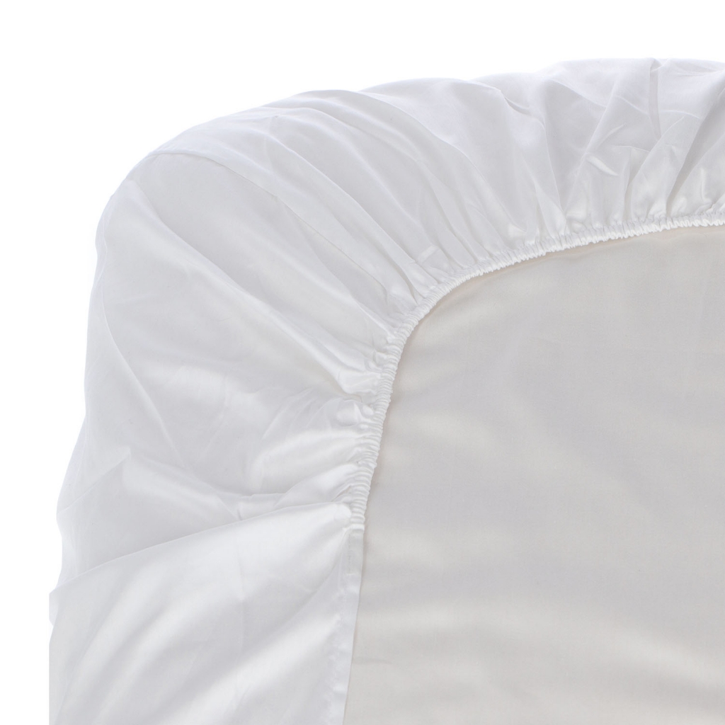 Set Lenzuola letto singolo raso di cotone egiziano 300 fili Bianco ottico