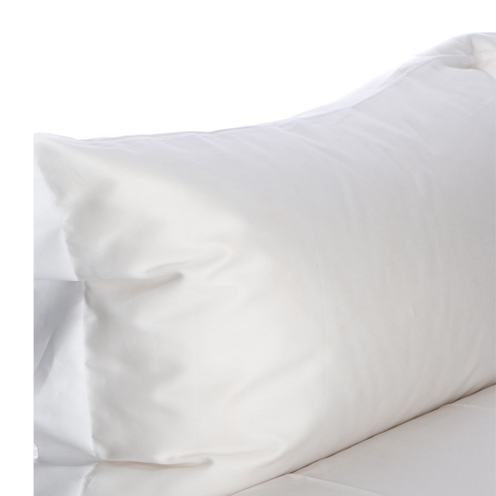 Set Lenzuola letto singolo raso di cotone egiziano 300 fili Bianco ottico