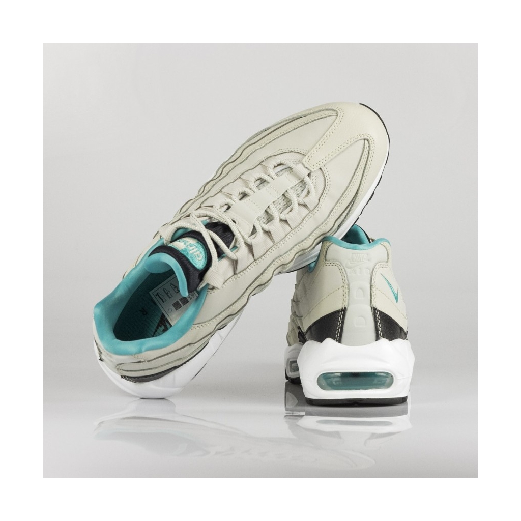 SCARPA BASSA AIR MAX 95 ESSENTIAL LIGHT BONE/SPORT TURQ/BLACK