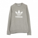 CREW NECK SWEATER TREFOIL CREW MITTLERE GRAU HEATHER / WHITE