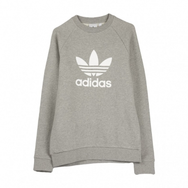 FELPA GIROCOLLO TREFOIL CREW MEDIUM GREY HEATHER/WHITE