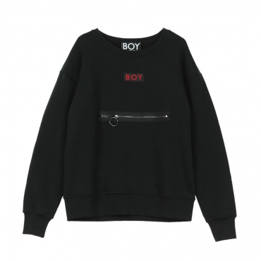 FELPA GIROCOLLO GROSGRAIN SWEAT BLACK/RED