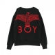 FELPA GIROCOLLO GROSGRAIN SWEAT BLACK/RED