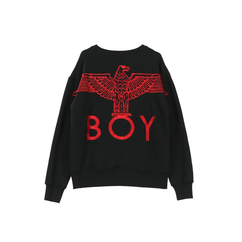 FELPA GIROCOLLO GROSGRAIN SWEAT BLACK/RED