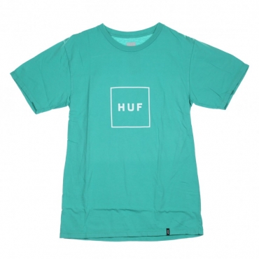 MAGLIETTA ESSENTIALS BOX LOGO BRIGHT AQUA