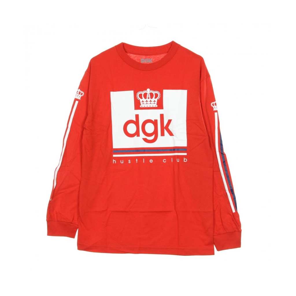 MAGLIETTA MANICHE LUNGHE HUSTLE CLUB L/S RED/WHITE