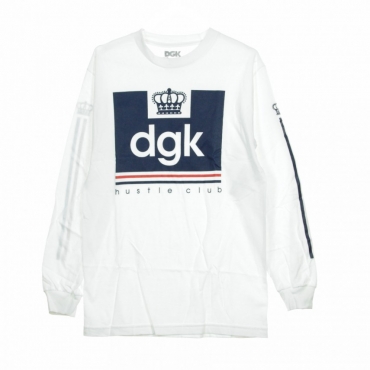 MAGLIETTA MANICHE LUNGHE HUSTLE CLUB L/S WHITE