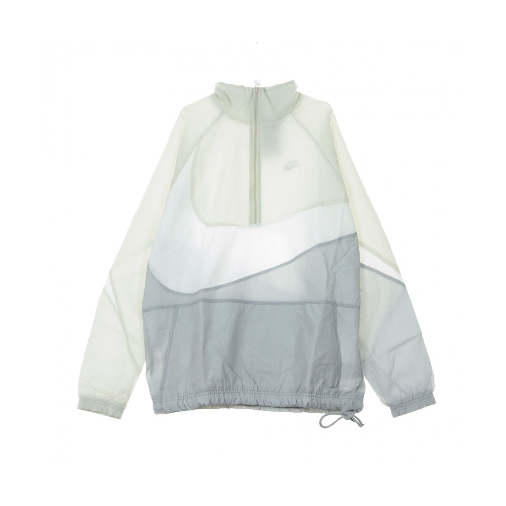 WINDBREAKER VW SWOOSH WVN HLFZIP JKT WOLF GREY/WHITE/LIGHT BONE/WHITE