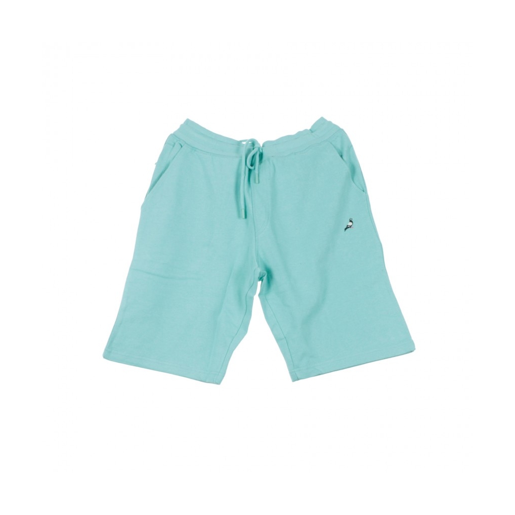 PANTALONE CORTO PIGEON EMBROIDERED SWEATSHORT TEAL