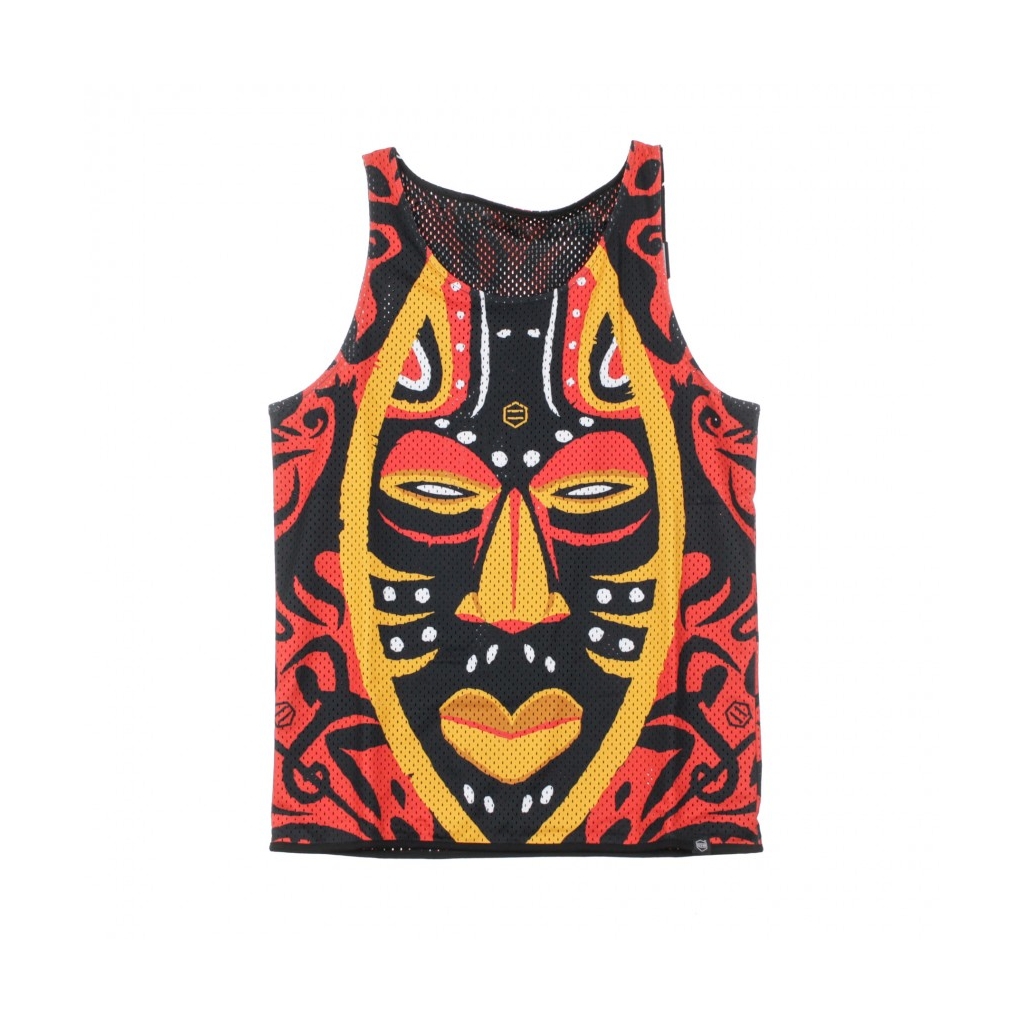 CANOTTA BASKET REVERSIBLE RITUAL MASK - LOGO TANK TOP MULTI