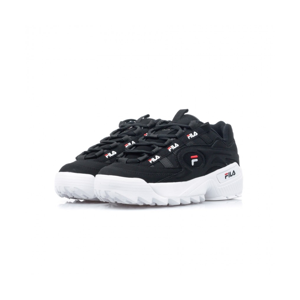 SCARPA BASSA D-FORMATION BLACK/WHITE/FILA RED