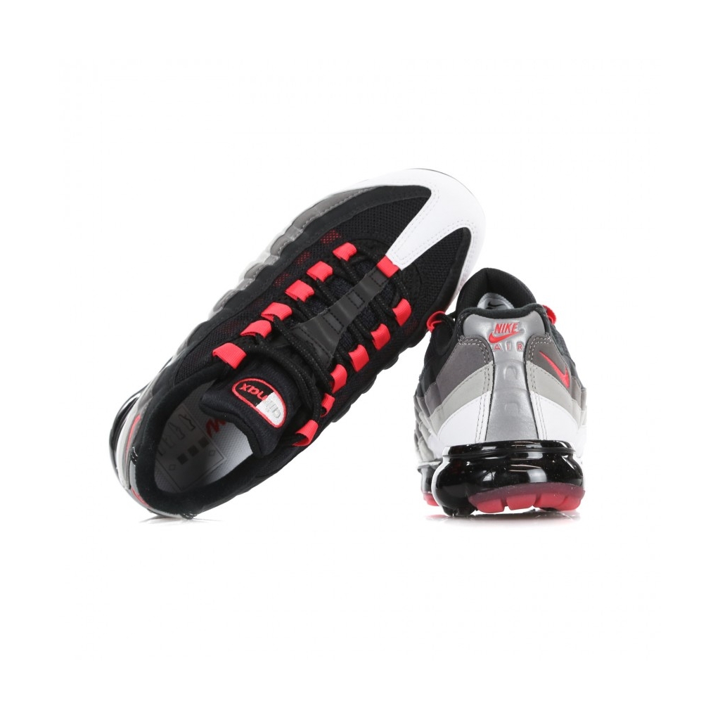 SCARPA BASSA AIR VAPORMAX 95 WHITE/HOT RED/DK PEWTER/GRANITE
