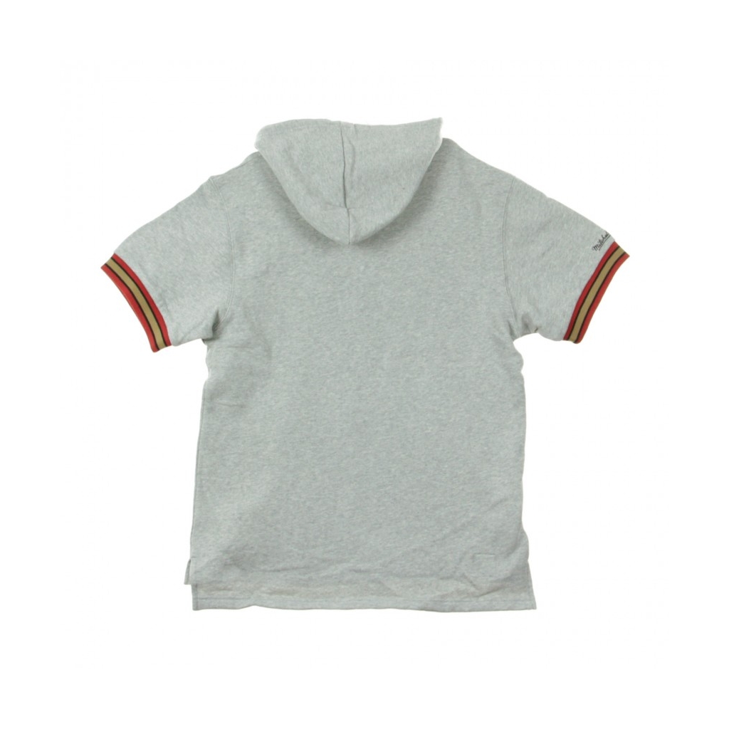 FELPA LEGGERA CAPPUCCIO MANICA CORTA NBA FRENCH TERRY HOODY PHI76E HEATHER GREY/ORIGINAL TEAM COLORS