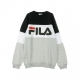 FELPA GIROCOLLO STRAIGHT BLOCKED CREW BLACK/LIGHT GREY MELANGE