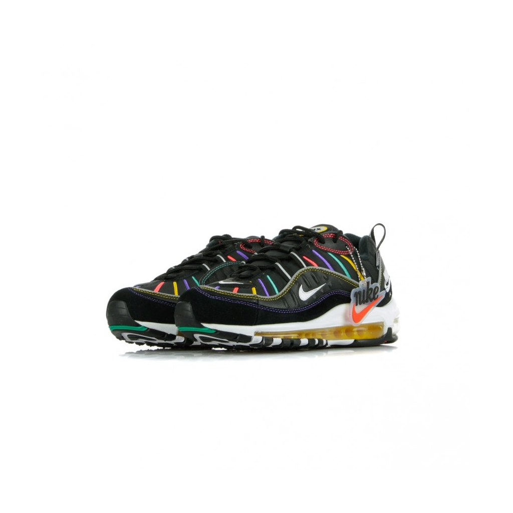 SCARPA BASSA AIR MAX 98 PRM BLACK/FLASH CRIMSON/KINETIC GREEN