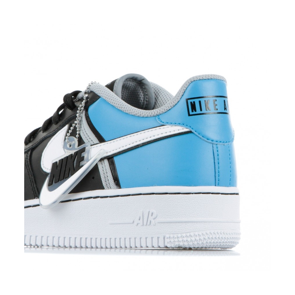 SCARPA BASSA AIR FORCE 1 LV8 2 GS BLACK/WHITE/LT CURRENT BLUE/WOLF GREY SCARPA BASSA AIR FORCE 1 LV8 2 GS BLACK/WHITE/LT CURRENT BLUE/WOLF GREY