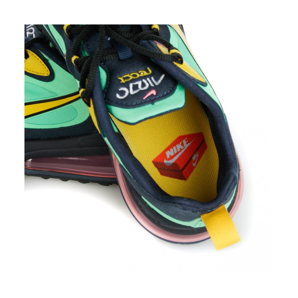 SCARPA BASSA AIR MAX 270 REACT POP ART ELECTRO GREEN/YELLOW OCHRE/OBSIDIAN