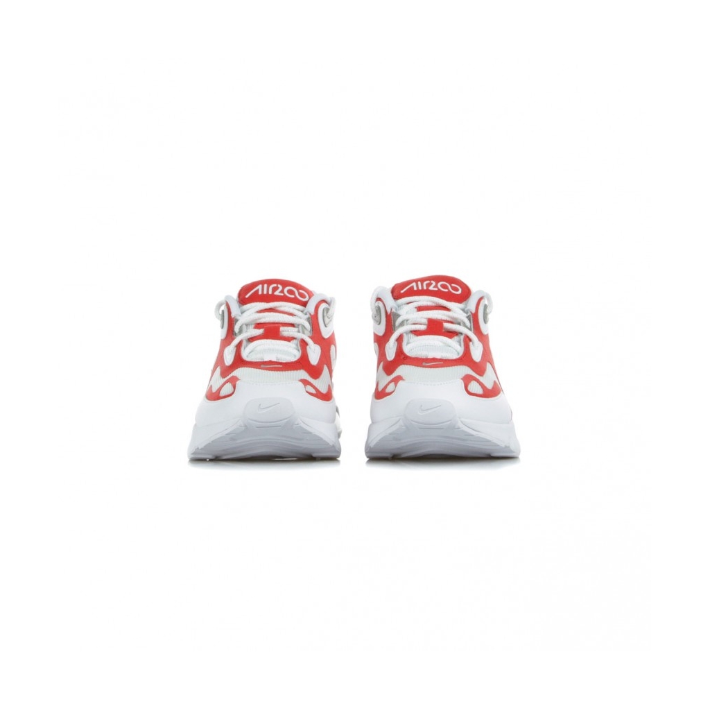 SCARPA BASSA AIR MAX 200 WHITE/UNIVERSITY RED/METALLIC SILVER