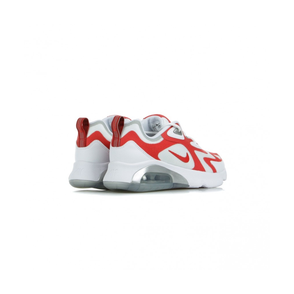 SCARPA BASSA AIR MAX 200 WHITE/UNIVERSITY RED/METALLIC SILVER