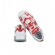 SCARPA BASSA AIR MAX 200 WHITE/UNIVERSITY RED/METALLIC SILVER