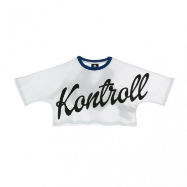 MAGLIETTA CORTA CROP T-SHIRT WHITE/BLUE/BLACK