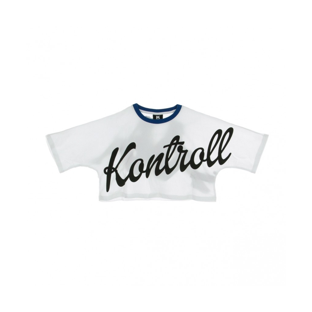 MAGLIETTA CORTA CROP T-SHIRT WHITE/BLUE/BLACK