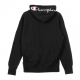 FELPA CAPPUCCIO REVERSE WEAVE LOGO HOODIE BLACK