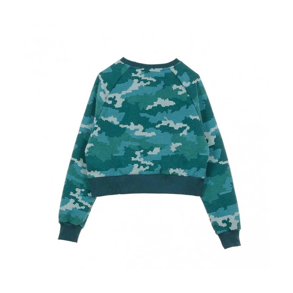 FELPA GIROCOLLO CORTA CROP TOP L/S CAMO CAMO GREEN