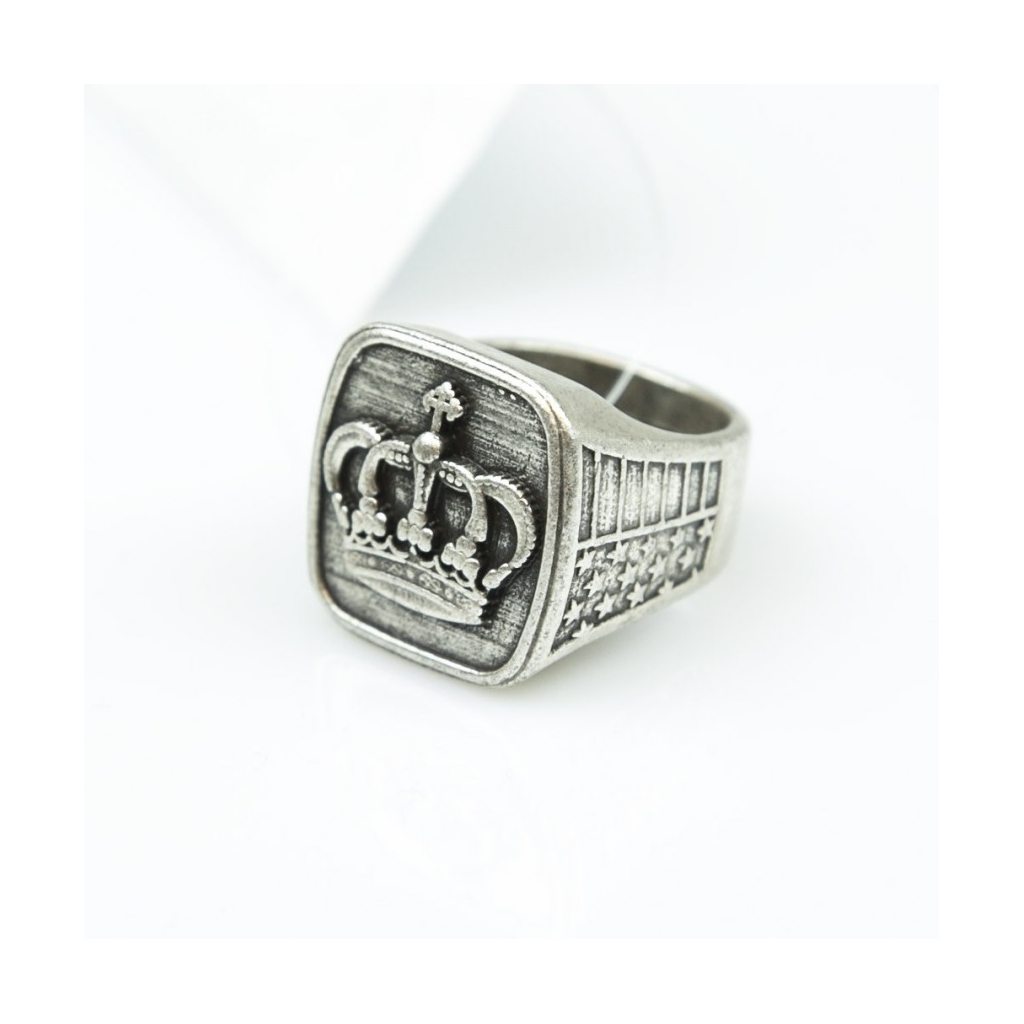 SILVER SQUARE CORONA RING