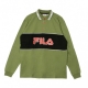 POLO MANICA LUNGA UMED DEEP LICHEN GREEN/BLACK/BRIGHT WHITE