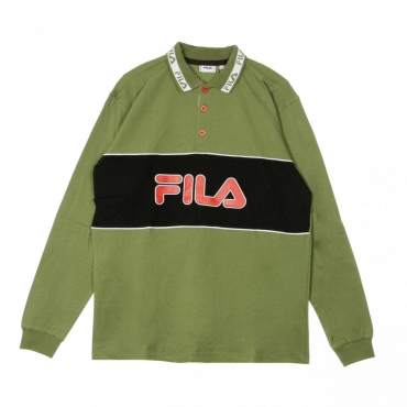 POLO MANICA LUNGA UMED DEEP LICHEN GREEN/BLACK/BRIGHT WHITE