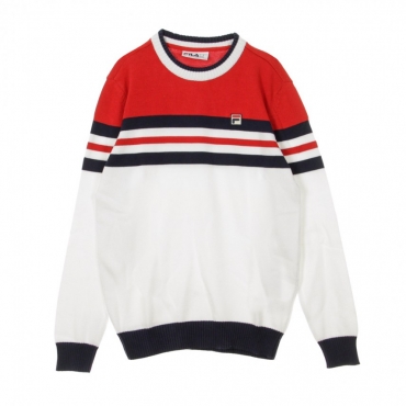 MAGLIONE SIRO WHITE/CHNESE RED/PEACOAT