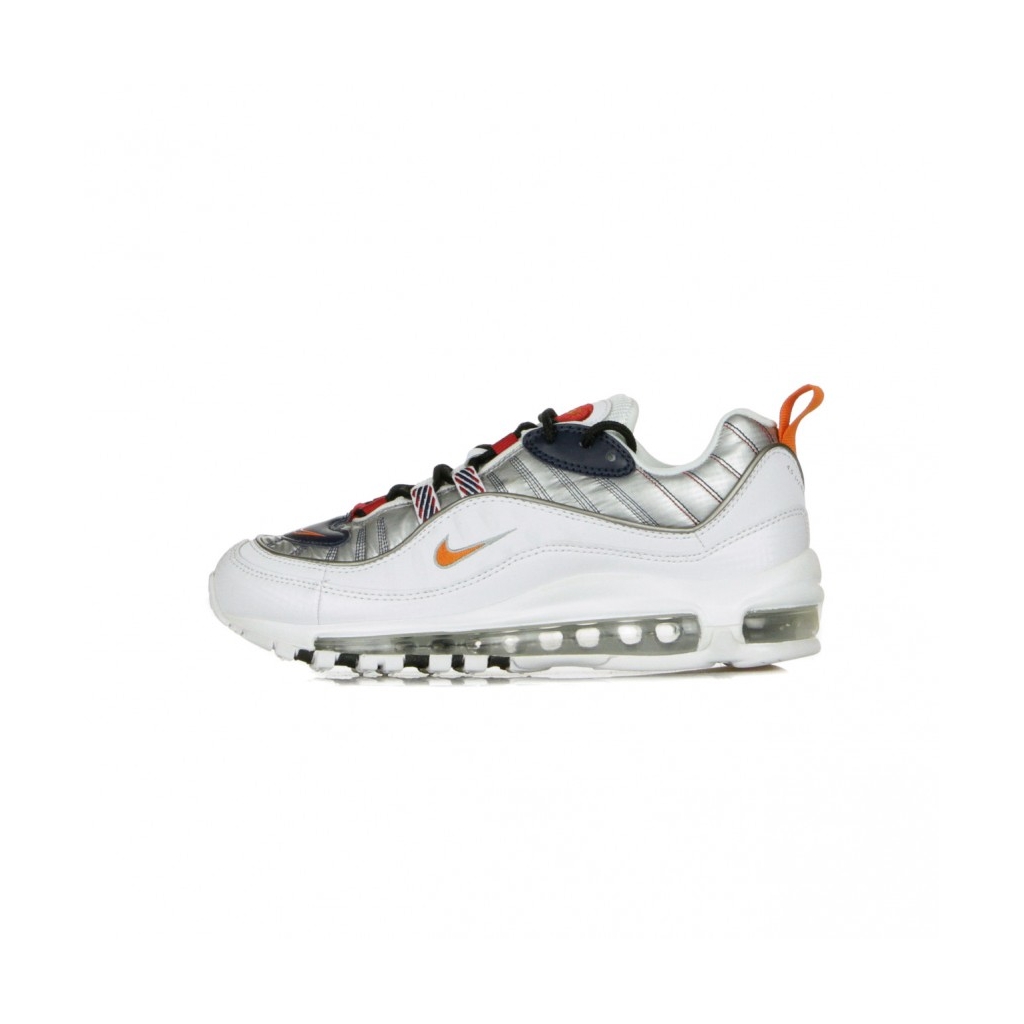 SCARPA BASSA W AIR MAX 98 PREMIUM WHITE/STARFISH/WOLF GREY/GYM RED