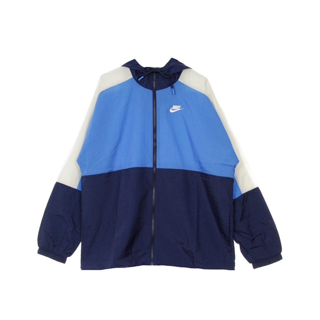 GIACCA A VENTO HOODIE JACKET MIDNIGHT NAVY/PACIFIC BLUE/WHITE