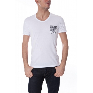 T-SHIRT MAGLIA BANDA USA BIANCO