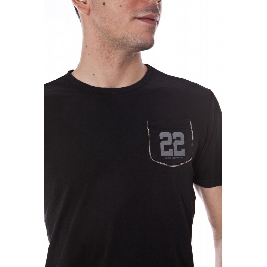 T-SHIRT MAGLIA 22 TASCA ZIP ST NERO