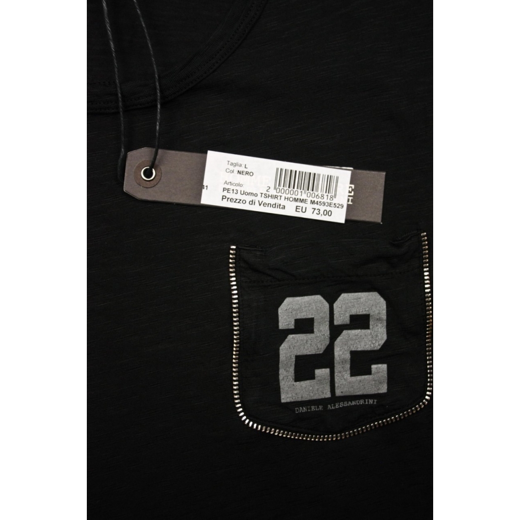 T-SHIRT MAGLIA 22 TASCA ZIP ST NERO