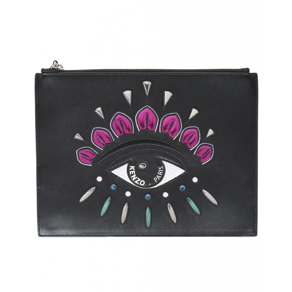 BUSTINA A4 EYE CLUTCH NERO