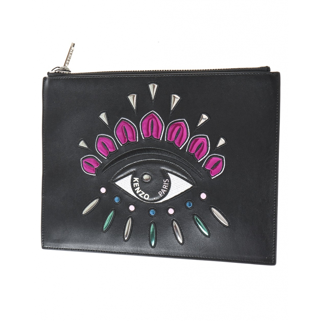 BUSTINA A4 EYE CLUTCH NERO