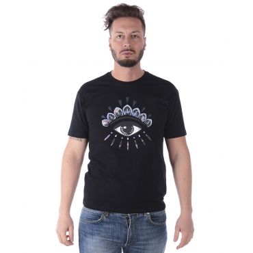 T-SHIRT INDONESIAN FLOWER EYE T SHIRT NERO