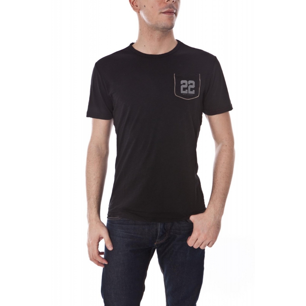 T-SHIRT MAGLIA 22 TASCA ZIP ST NERO