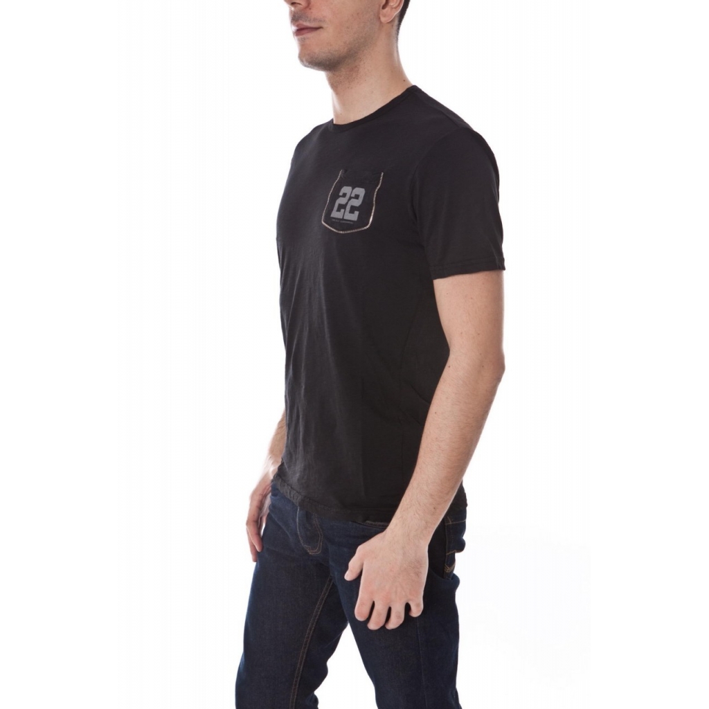 T-SHIRT MAGLIA 22 TASCA ZIP ST NERO