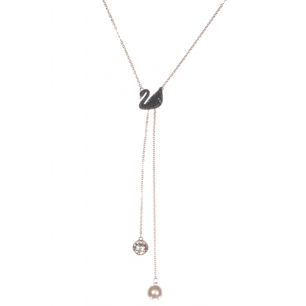 COLLANA ICONIC SWAN DOUBLE Y NERO